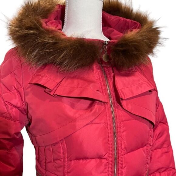 Ya Ya Ducking Brand Puffer Coat Japanese Import Bright Pink Size Small - Picture 2 of 16